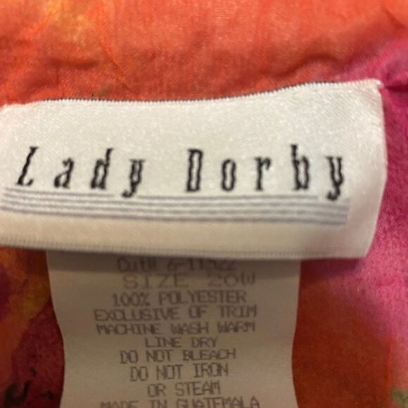 Lady Dorby Multicolored Floral sheer button-down top, size 20W - Picture 5 of 5